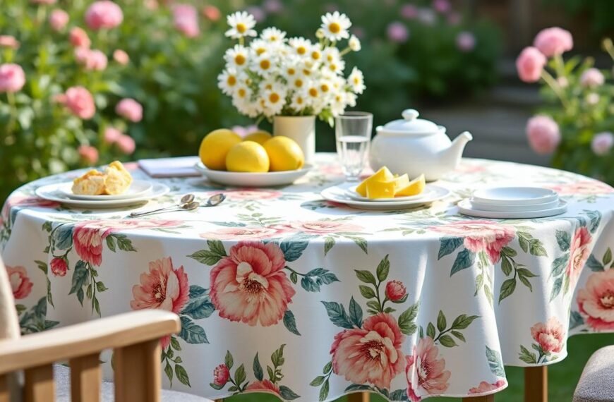 Protéger sa table de jardin au printemps : Nappes sur mesure et toiles cirées pour une utilisation en extérieur