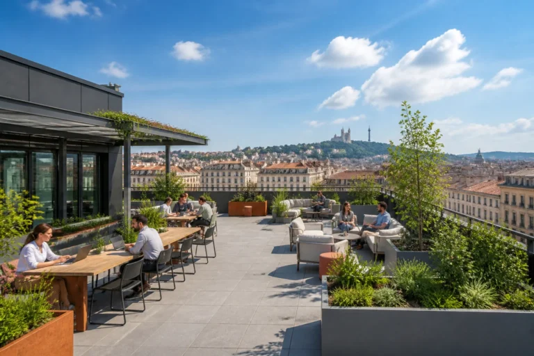 Terrasse de bureau moderne a lyon