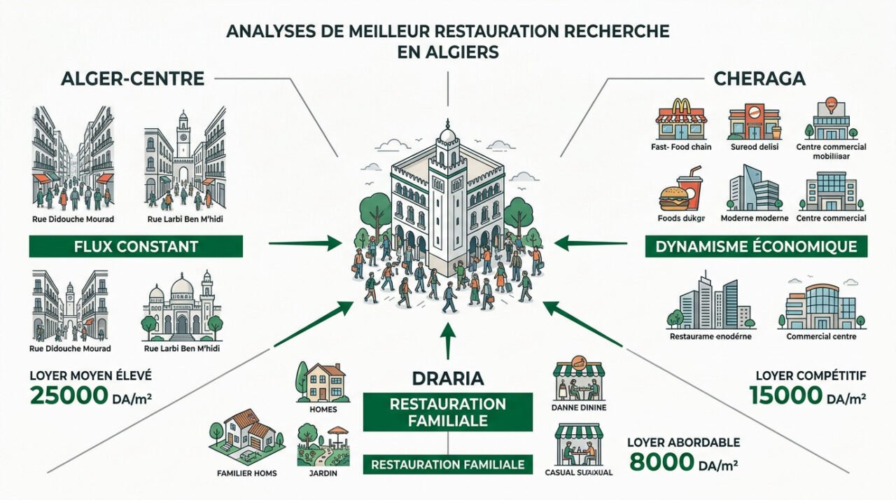 Analyse du marché immobilier pour une location restaurant alger dans les quartiers dynamiques