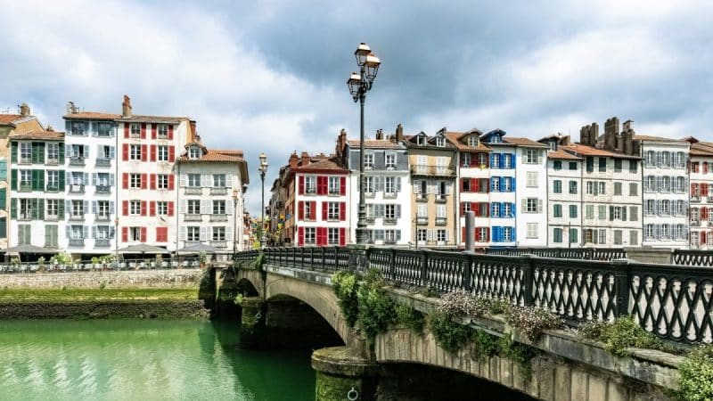 Bayonne, colorful facades in France