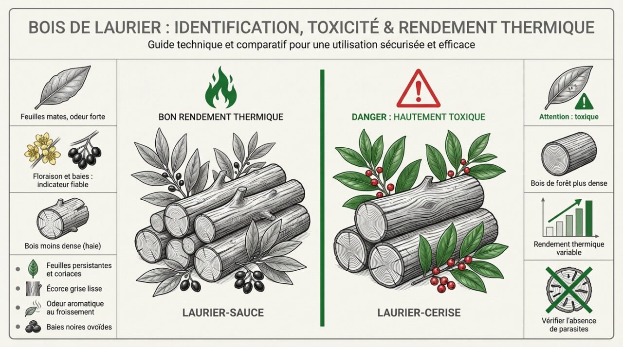 Identification des différentes variétés de bois de laurier pour le chauffage