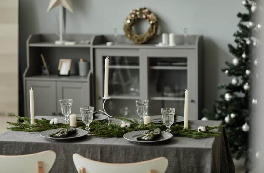 Christmas Dining Room in Grey