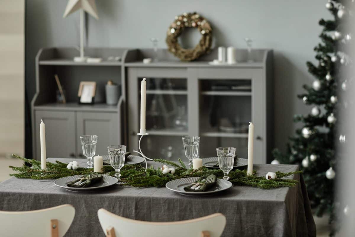 Christmas Dining Room in Grey