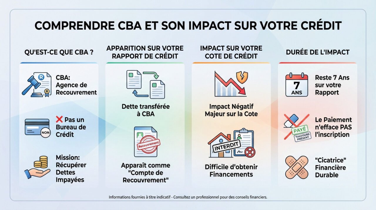 Logo et dossier de Credit Bureau Associates illustrant leur rôle de société de recouvrement