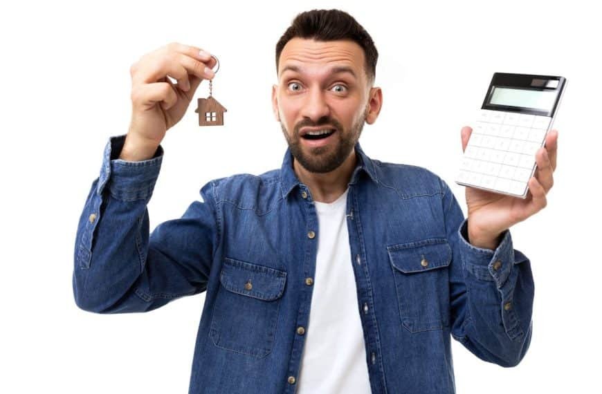 Concept insurance of residential and commercial real estate real estate services annoyed man with a