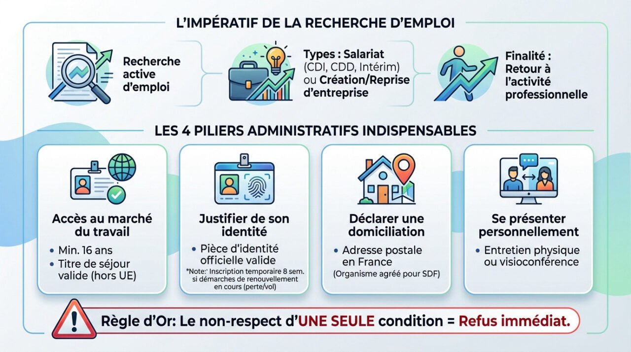 Conditions obligatoires pour valider son inscription à France Travail