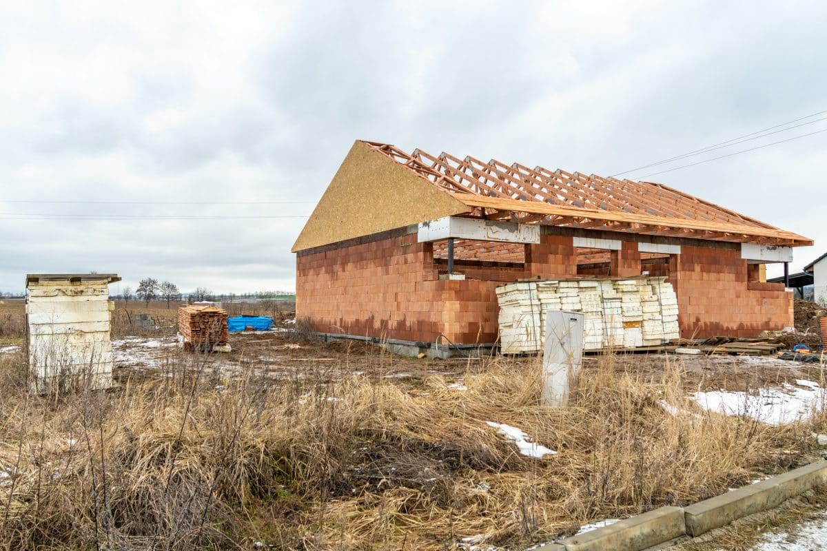 construction of a family house in the countryside