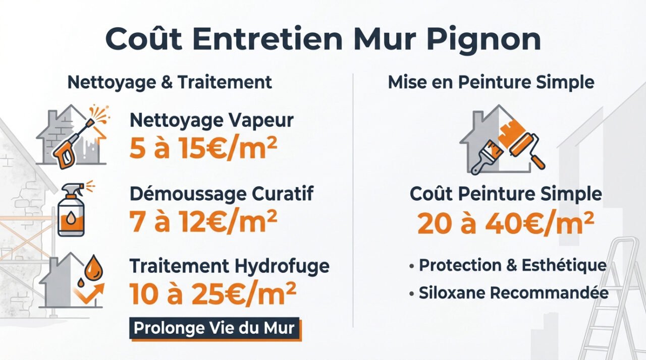 Nettoyage et entretien d'un mur pignon de maison
