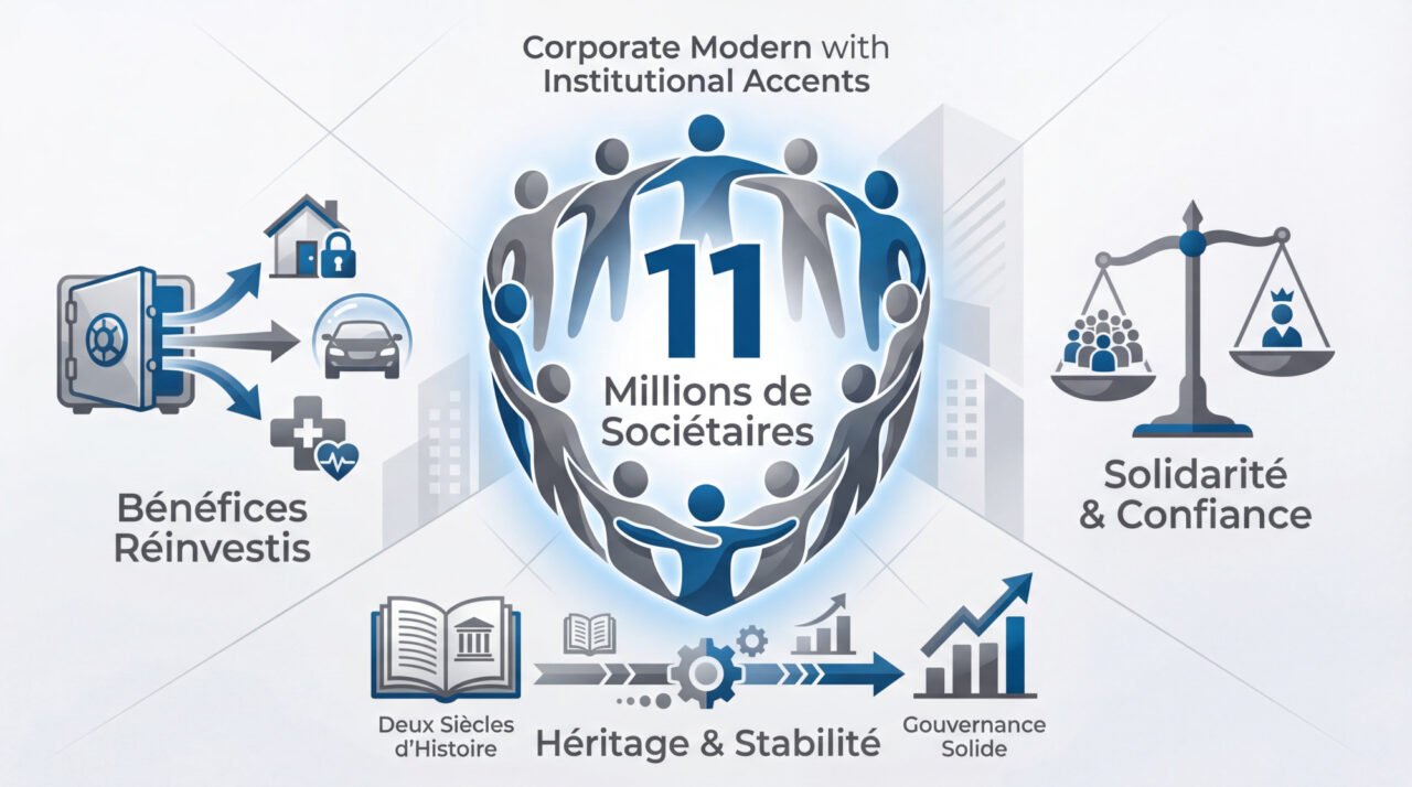 Bureaux modernes du groupe Covéa symbolisant la stabilité et l'ancrage mutualiste