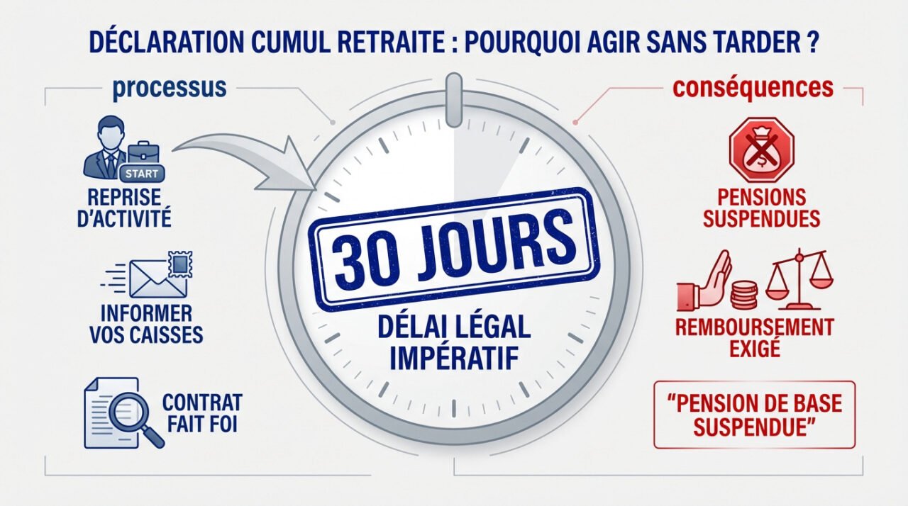 Déclaration de cumul emploi retraite pour éviter les sanctions financières