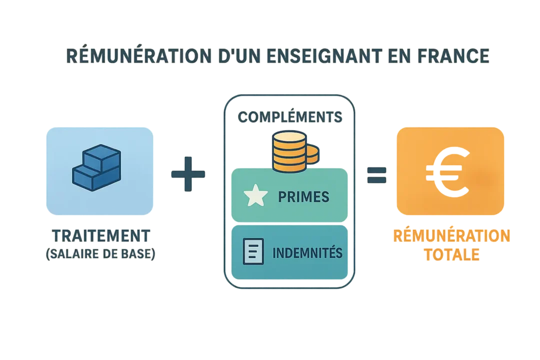 Décomposition du salaire des enseignants français