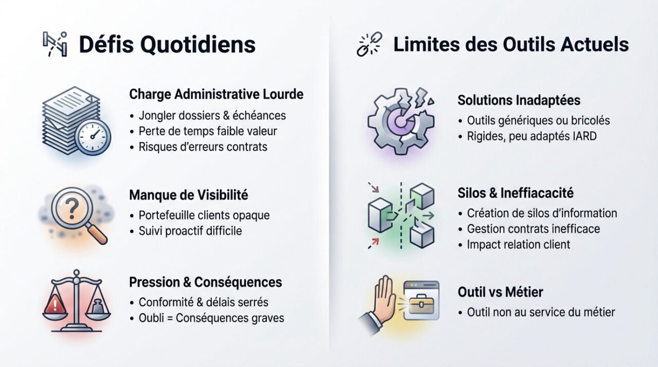 Courtier en assurance face aux défis et limites de la gestion administrative des contrats clients