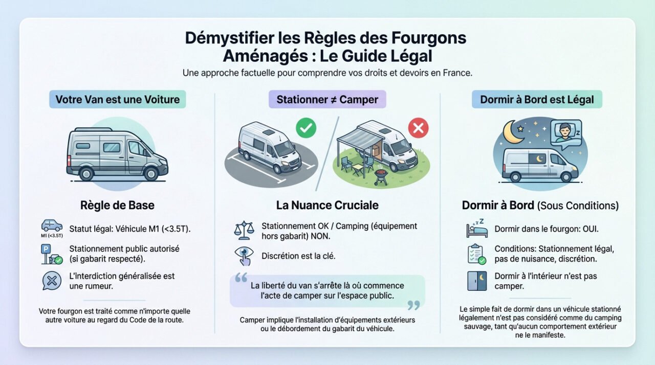 Explication des règles de stationnement pour éviter l'interdiction des fourgons aménagés