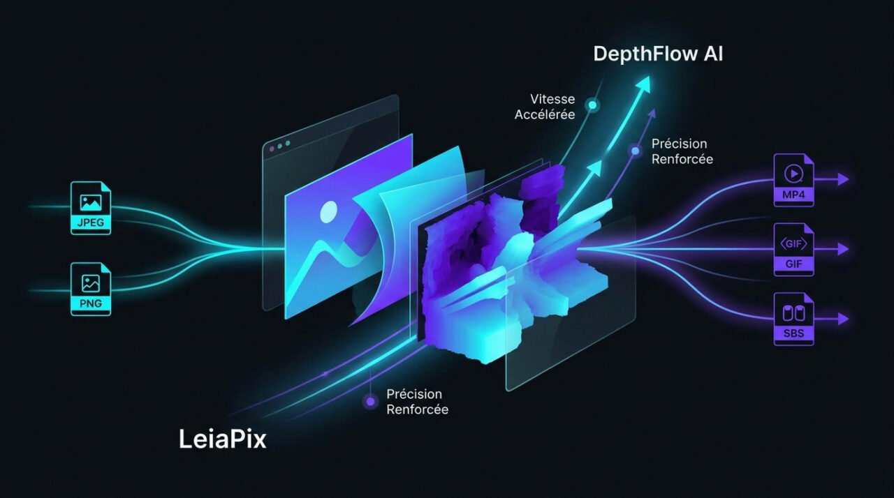 Interface de conversion d'image 2D en vidéo 3D avec DepthFlow AI