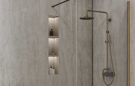 Colonne de douche bronze ou laiton naturel : guide d’achat pour choisir la bonne finition