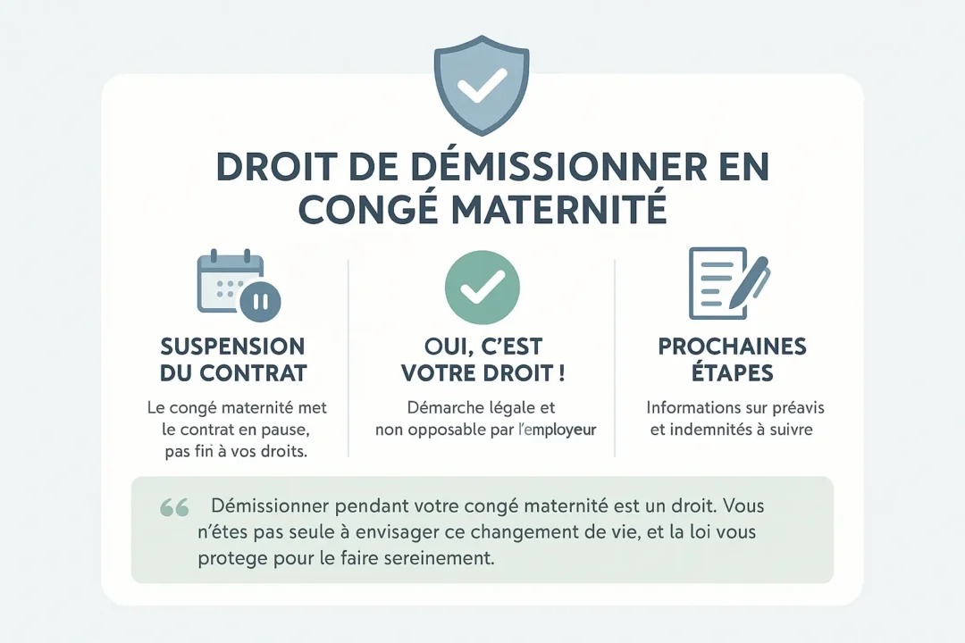 Illustration d'une femme consultant son contrat de travail en période postnatale