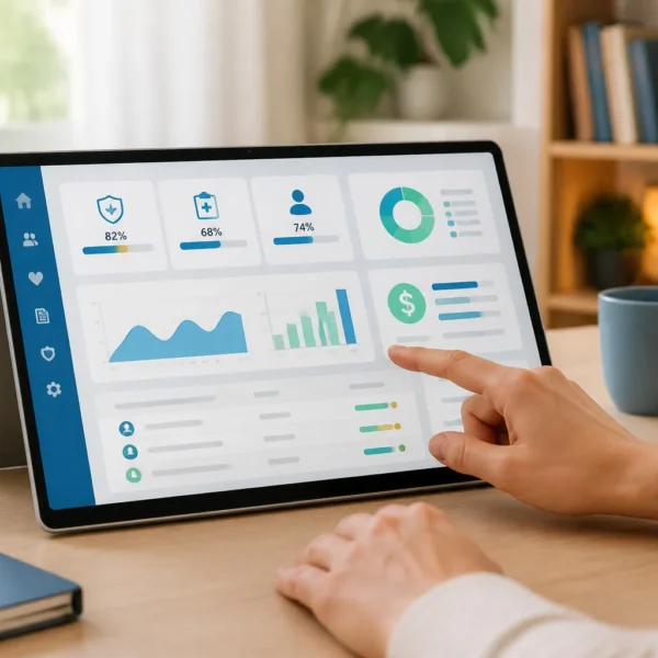 Interface de gestion de sante sur tablette