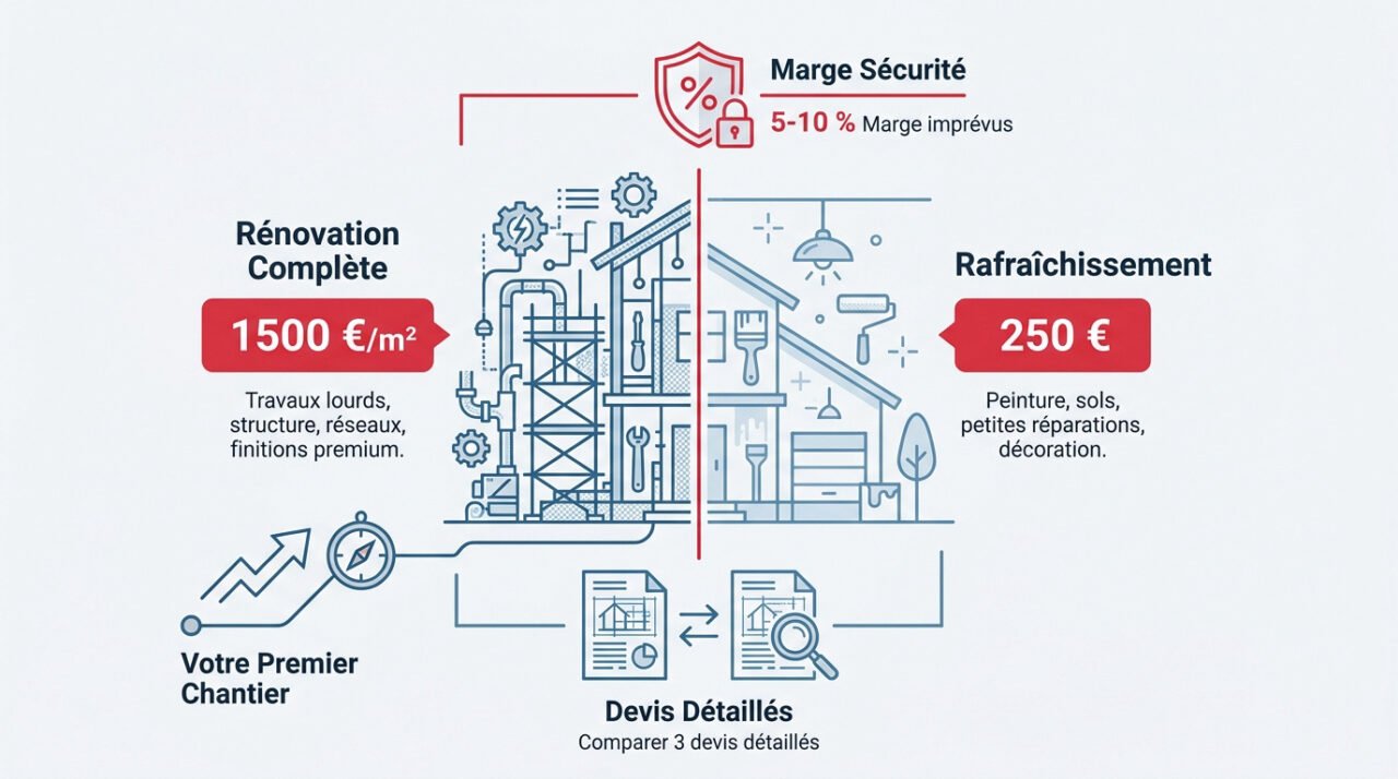 Coûts rénovation complète vs rafraîchissement