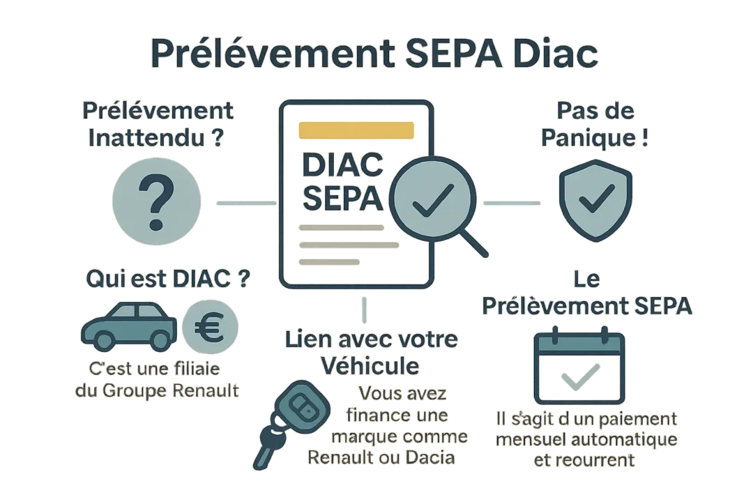 Infographie sur le prélèvement SEPA DIAC