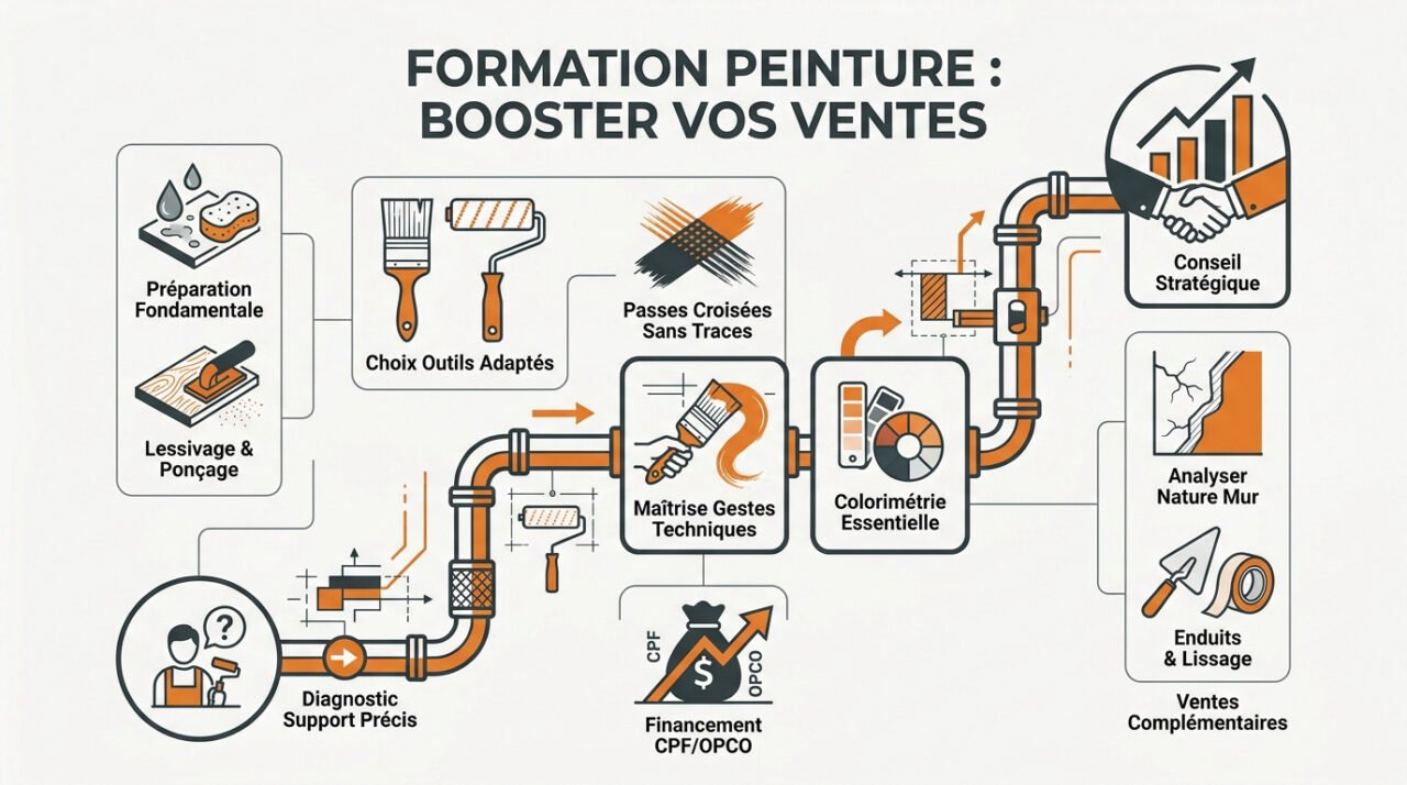 Professionnel appliquant de la peinture au rouleau avec précision sur un mur intérieur