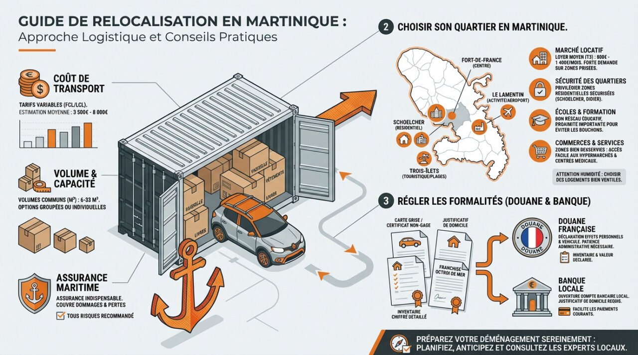 Logistique de déménagement et transport de véhicule vers la Martinique