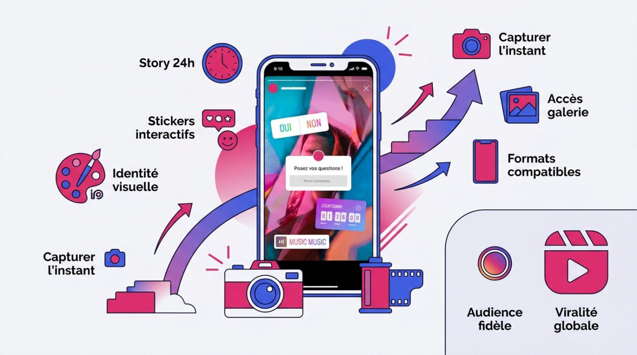 Infographie comparative entre les formats Instagram Stories et Reels pour maximiser son succès