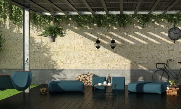 Iron pergola in a garden