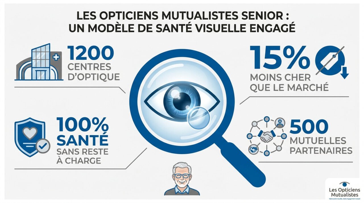 Opticien mutualiste conseillant une personne senior pour ses lunettes