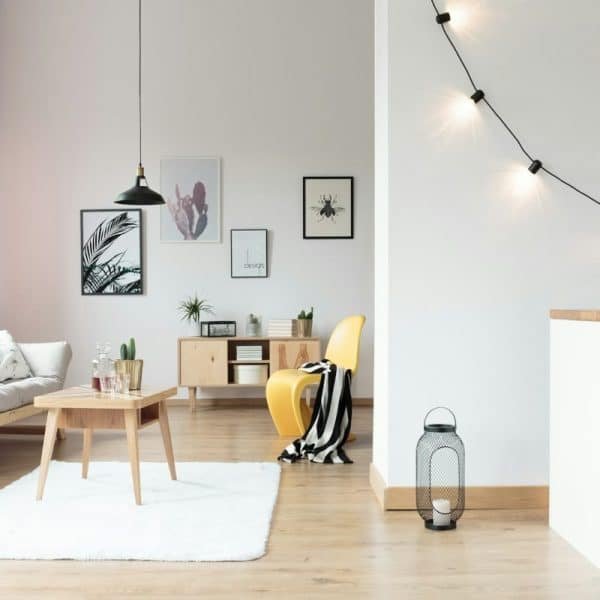 Lighting in bright living room