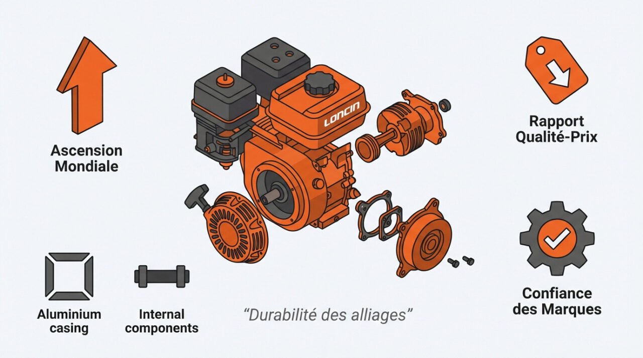 Moteur Loncin robuste pour équipement de motoculture professionnel