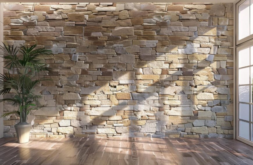 Murs effet pierre : inspirations pour salon, cuisine et extérieur