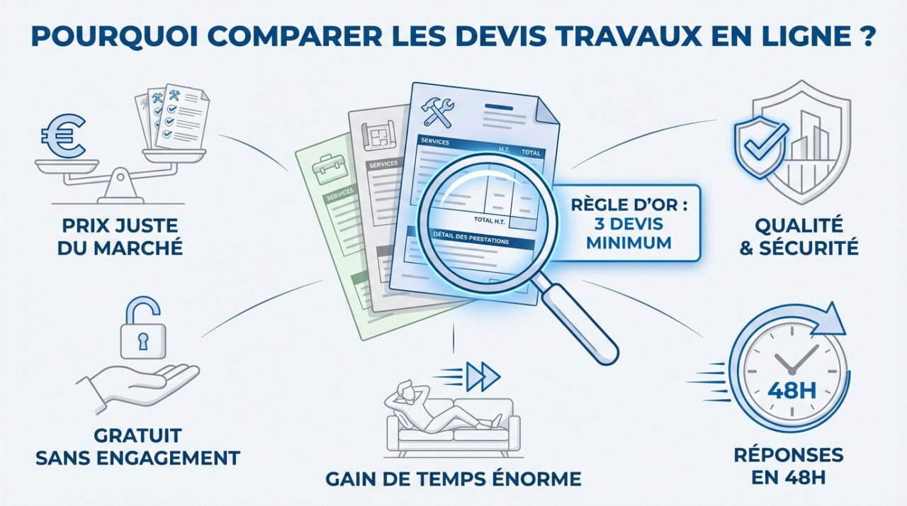 Comparatif de plusieurs devis pour travaux de rénovation