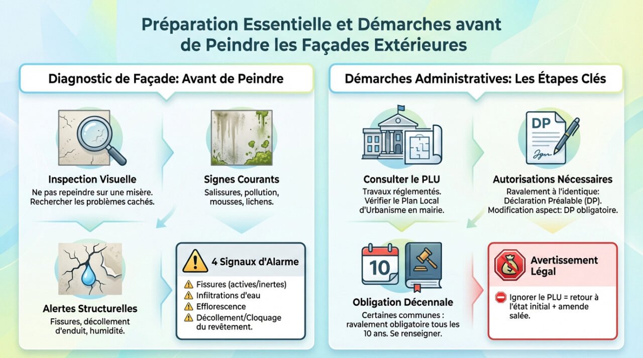 Préparation et démarches administratives avant rénovation de façade