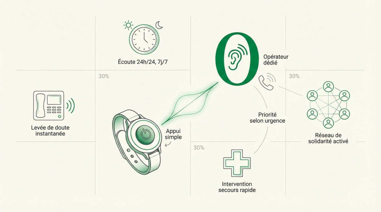Dispositif de téléassistance Présence Verte pour la sécurité des seniors à domicile
