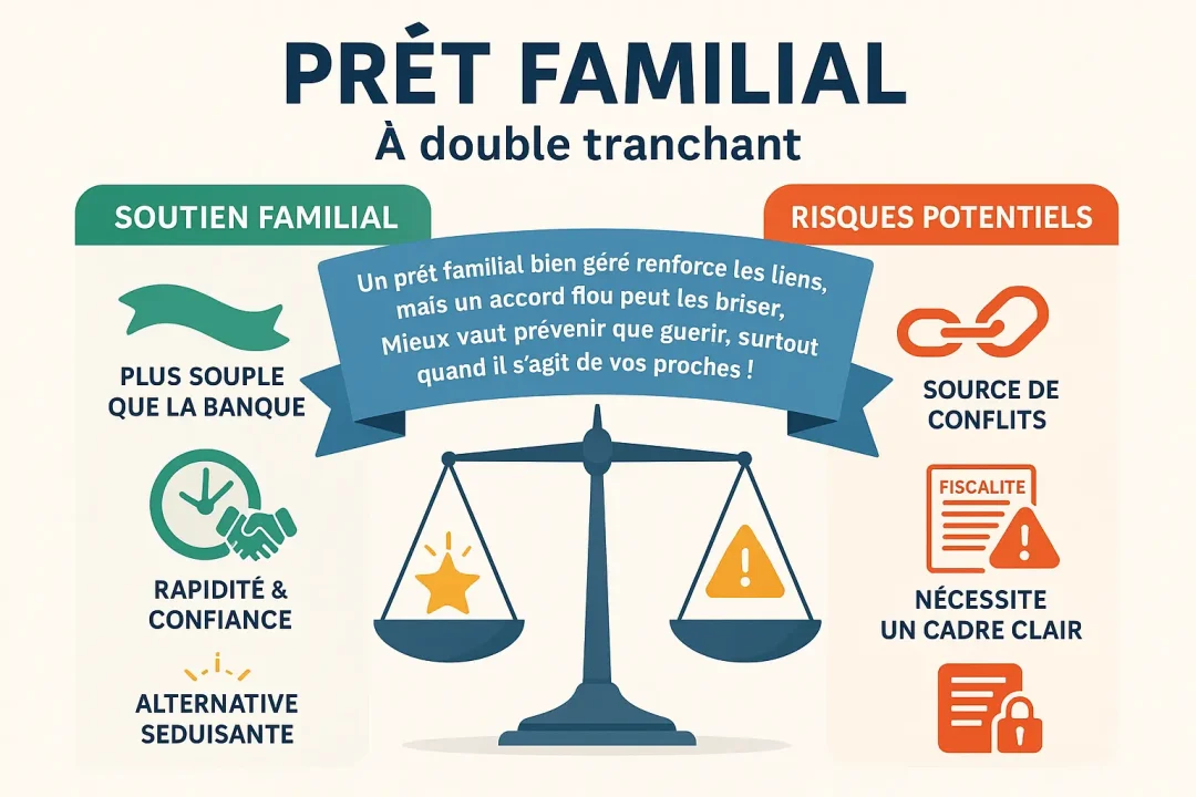 Prêt familial : avantages et risques en infographie