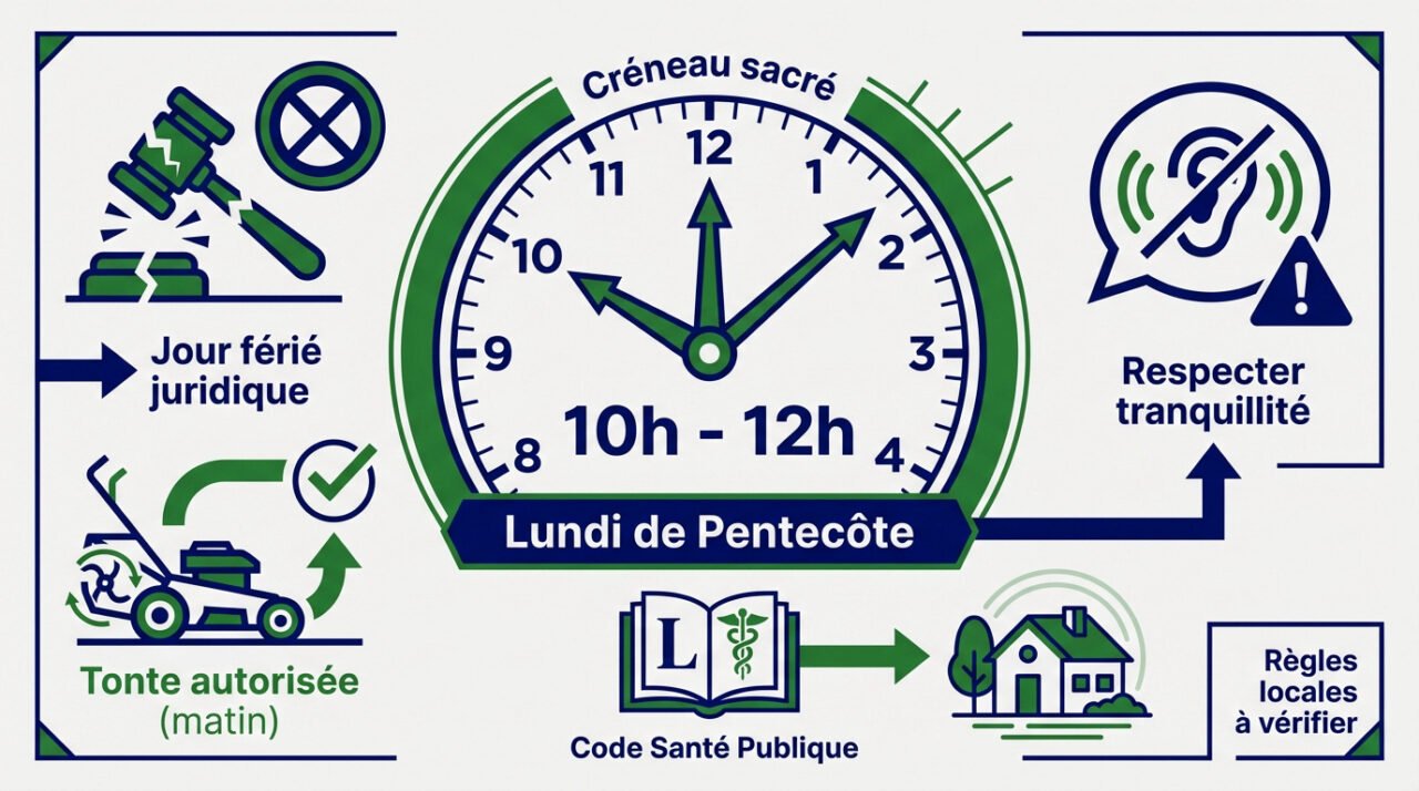 Horaires autorisés pour tondre le lundi de Pentecôte entre 10h et 12h