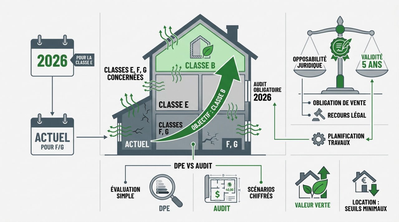 Schéma des obligations de rénovation énergétique pour les maisons individuelles
