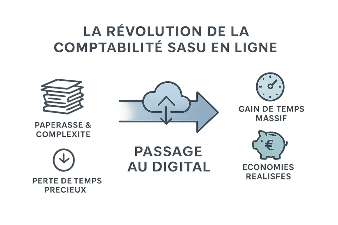 Illustration de la comptabilité en ligne pour SASU