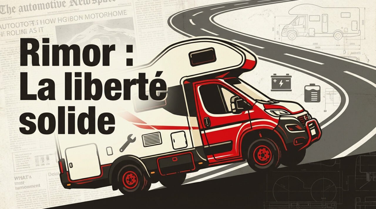Camping-car Rimor profilé moderne sur la route