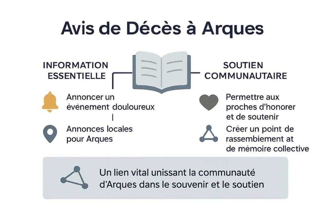 Illustration du rôle des avis de décès à Arques