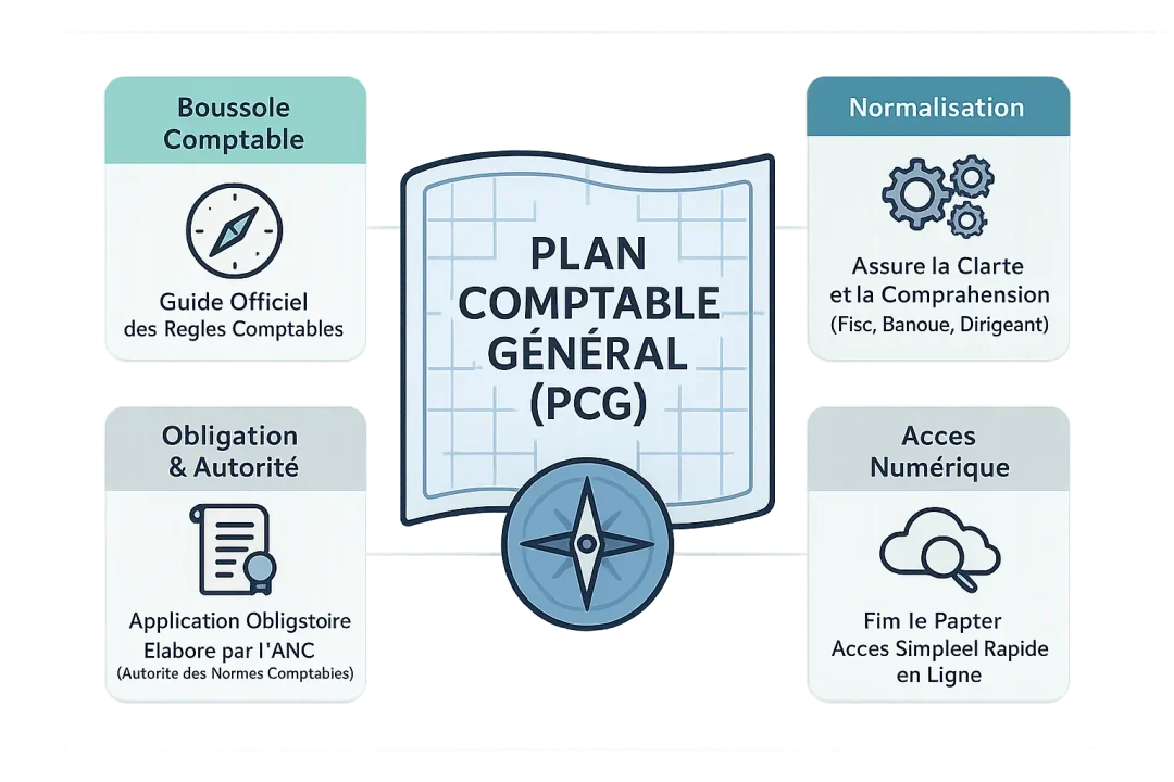 Schéma des 7 classes du Plan Comptable Général