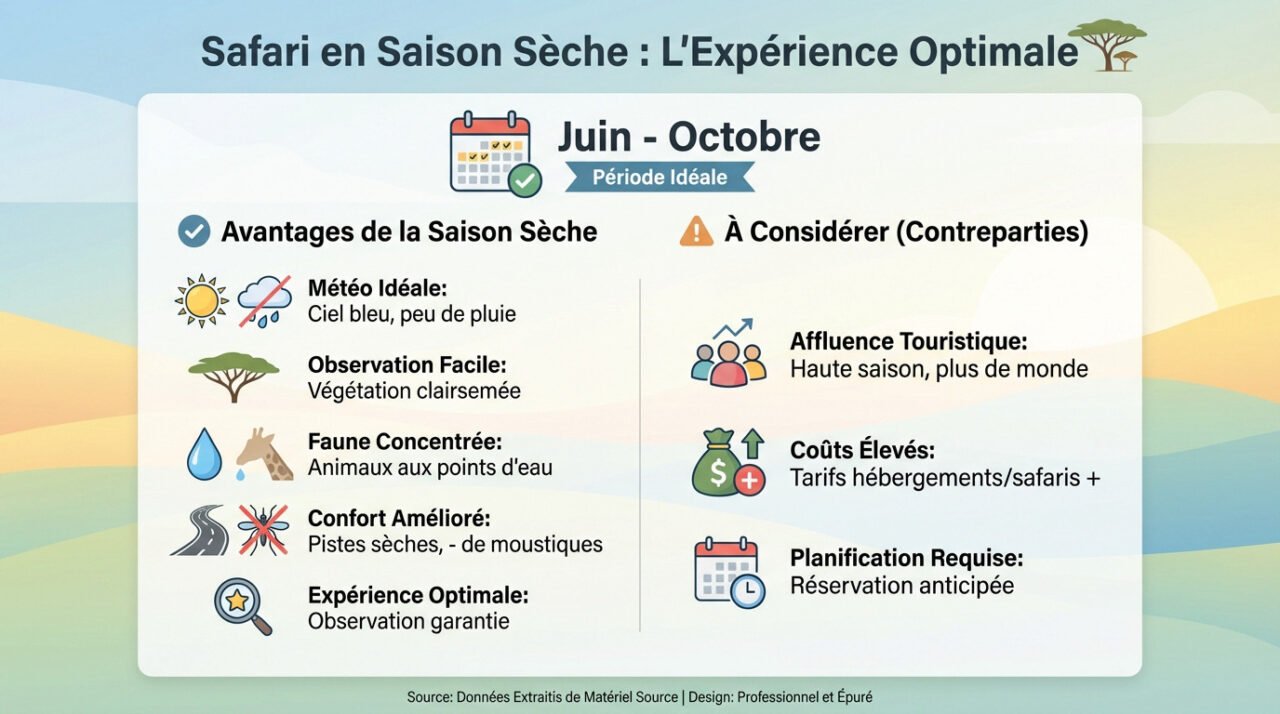 Troupeau de gnous lors de la migration en Tanzanie sous un ciel bleu de saison sèche
