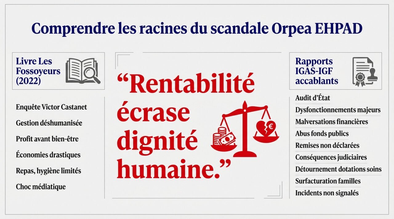 Le scandale Orpea EHPAD illustrant le conflit entre rentabilité et dignité humaine