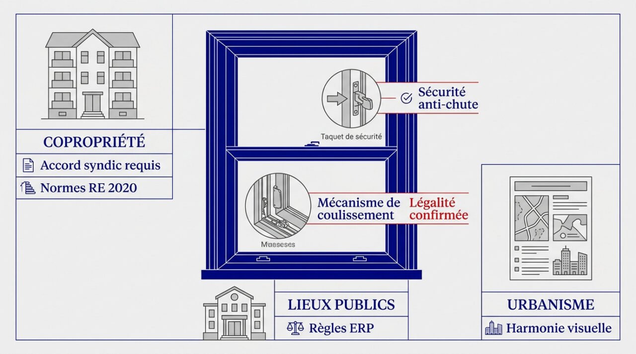 Sécurité et légalité des fenêtres à guillotine