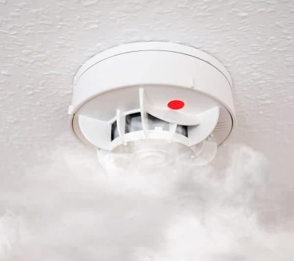 smoke detector or household fire alarm at home