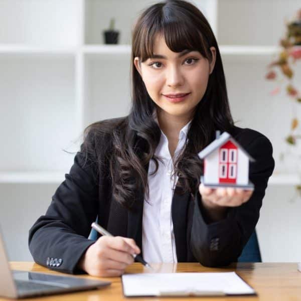 The concept of real estate and home insurance.