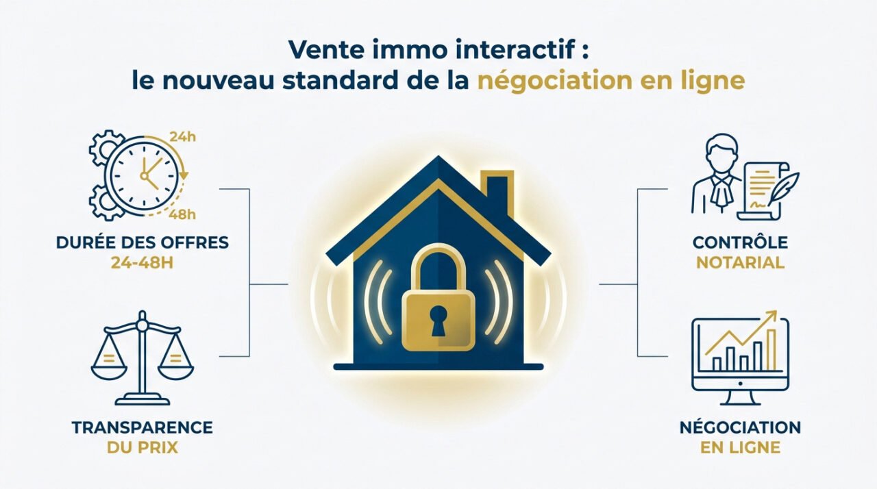 Interface numérique d'une vente immobilière interactive sous contrôle notarial