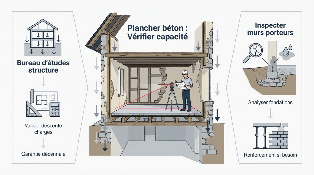 Expertise de la structure porteuse pour un projet de plancher béton en rénovation